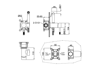 Гигиенический душ со смесителем Boheme Uno 467-CB брашированная медь